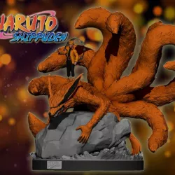 naruto and kurama statue/figurine