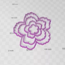 Peony flower flower cookies cutters