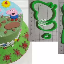 Peppa & George pig cake topper fondant cutter