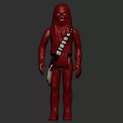 Star Wars .stl Chewbacca .3D action figure .OBJ Kenner style.