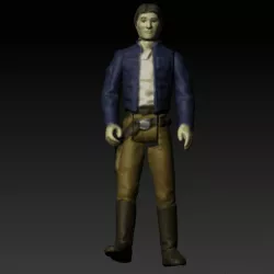 Star Wars .stl Han Solo Bespin .3D action figure .OBJ Kenner style.