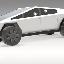 TESLA Cybertruck 3D PRINTED MODEL - SPINNING WHEELS