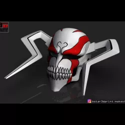 The Whole Hollow Mask - Kurosaki Ichigo - Bleach 3D print model 3D print model