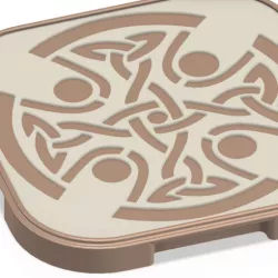 tray board for cutting stand with celtic pattern 3d-print and cnc
