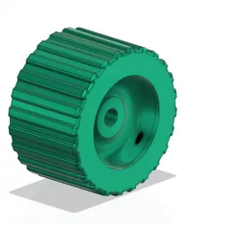 Wide Ribbed Wobble Roller 5" X 3" 0.62'' Shaft Boat Trailer 3d cnc