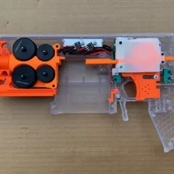Worker Swordfish, a dual sized, dual stage flywheel nerf blaster