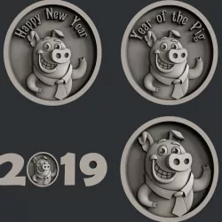 3d models pig new year