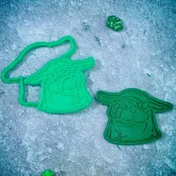 Baby Yoda Mandalorian eats cookie cutter
