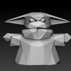 Baby Yoda The Child Low Poly Tesla Truck Cyberpunk