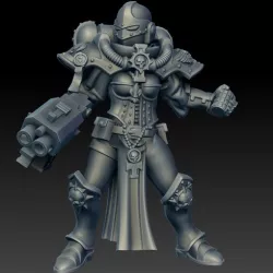 battle nun with grenade and storm gun