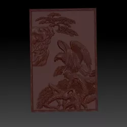 eagle 3d model of bas-relief for cnc