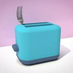 FORK IN A TOASTER CUTLERY HOLDER