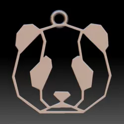 Geometric Panda Head Pendant