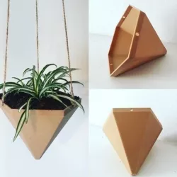 Hexagonal Based Pyramid Hanging Planter