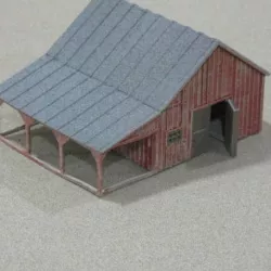 HO Scale Small Barn and Accessories