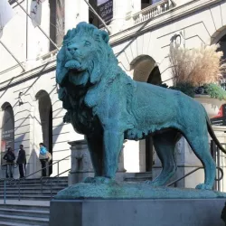 Iconic Lion at the Steps of the Art Institute of Chicago (south)