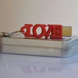LOVE shaped usb flash drive case with keychain
