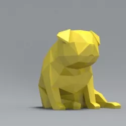 Low Polygon Pug dog model 3D print model