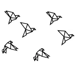 Origami birds wall decoration