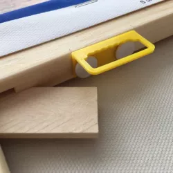 Picture frame hanger for wooden frames (use pins to fix)