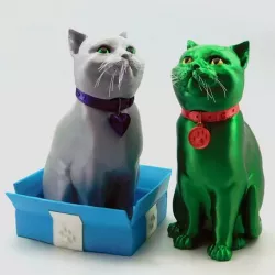 SCHRODINKY: BRITISH SHORTHAIR CAT IN A BOX – 3D PRINTABLE, MULTI PART MODEL - SINGLE EXTRUSION PACKAGE