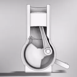Single Piston And Cylinder Crank