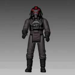 Star Wars .stl TIE FIGHTER PILOT .3D action figure .OBJ Kenner style.
