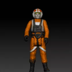 Star Wars .stl X-Wing Pilot .3D action figure .OBJ Kenner style.