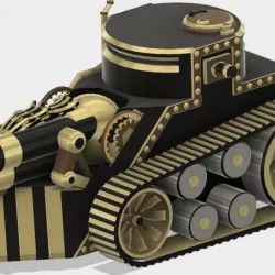 Steampunk Tank | Tri-Cannon | (.STL file)