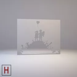Stencil – Banksy – Kids on guns hill