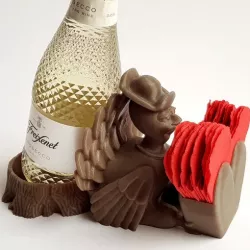 Valentine Turkey Bird 3D Model - Animated Coaster Planter Holder