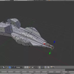 Vintage low poly spaceship