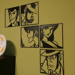 Wall Art Monkey Punch Lupin III (Rupan Sansei), Jigen, Goemon, Fujiko, Zenigata