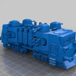 WARHAMMER 40K Armored train loco - 18 mm scale - 1:87 HO gauge w/ motor