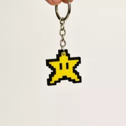 8bit Star Mario Keychain