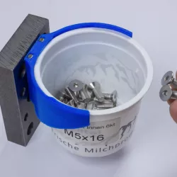 Bracket for Recycled Yogurt Cup to build a Screw Storage