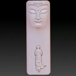 buddha face and monk