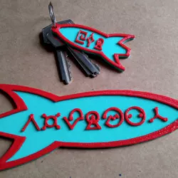 Customizable Futurama Rocket With Alien Text