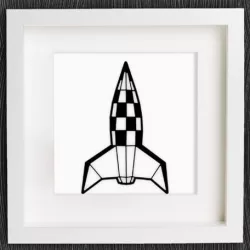 Customizable Origami Retro Rocket