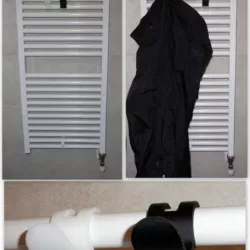 Hanger for heated towel rack