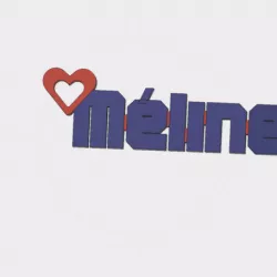 Heart key ring first name Meline