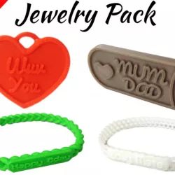 Jewelry Pack - Bracelet Wristband Pendant Military Dog Tag Heart
