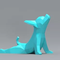 Low Polygon Chihuahua dog model 3D print model 3D print model