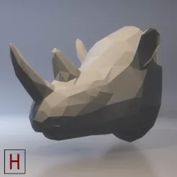 Rhino head - low poly