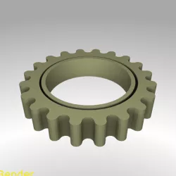 Rounded Gear Fidget Ring Thin - Size 7
