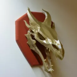Skyrim skull Dragon wall Trophy