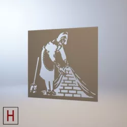 Stencil - Banksy - French maid
