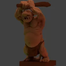 Troll attacking, with club