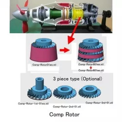 Turboprop Engine, for Business Aircraft, Free Turbine Type, Modified Parts