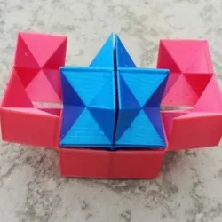 Twin Spiky Stellated Dodecahedron, Infinity Cube, Magic Cube, Flexible Cube, Folding Cube, Yoshimoto Cube for for Flexible Filament Printing